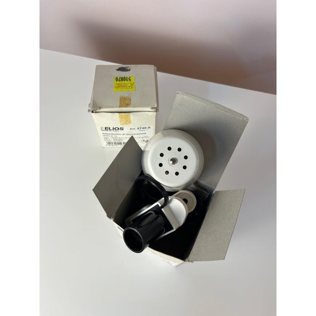 White Clamp Lamp with Metal Shade from Elios For Sale - Image 3 of 11