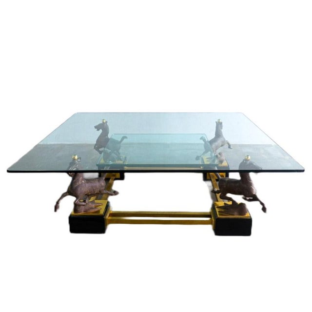 Flying Horses of Gansu Coffee Table attributed to Maison Charles, 1970s For Sale - Image 9 of 9
