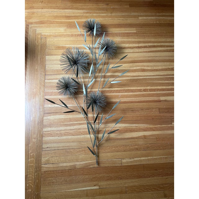 1979 Curtis Jere Mid-Century Modern Gold Brass Pom Pom Tree Wall Sculpture For Sale In Saint Louis - Image 6 of 6