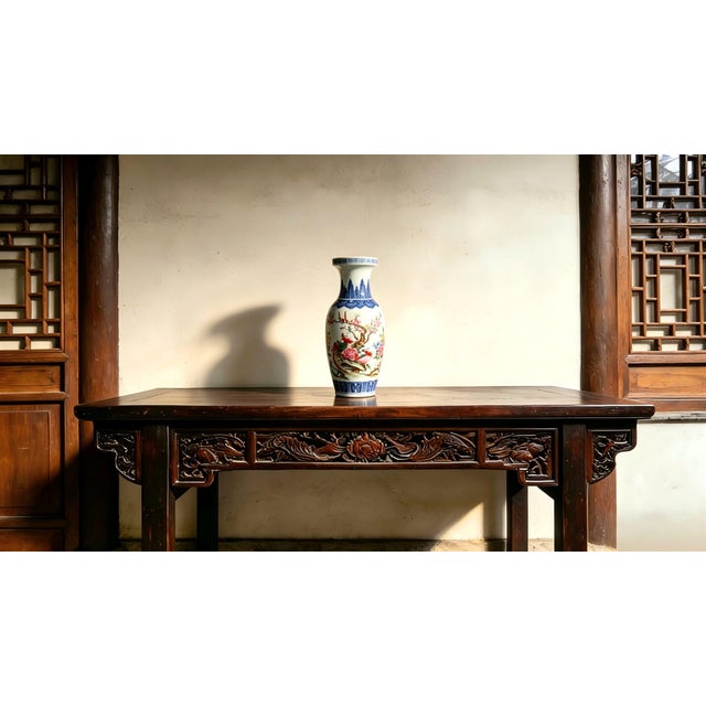 Early 20th Century Chinese Ceramic Vase,Famille Rose Porcelain Vase Hand Painted Flowers and Birds Pattern For Sale - Image 5 of 12