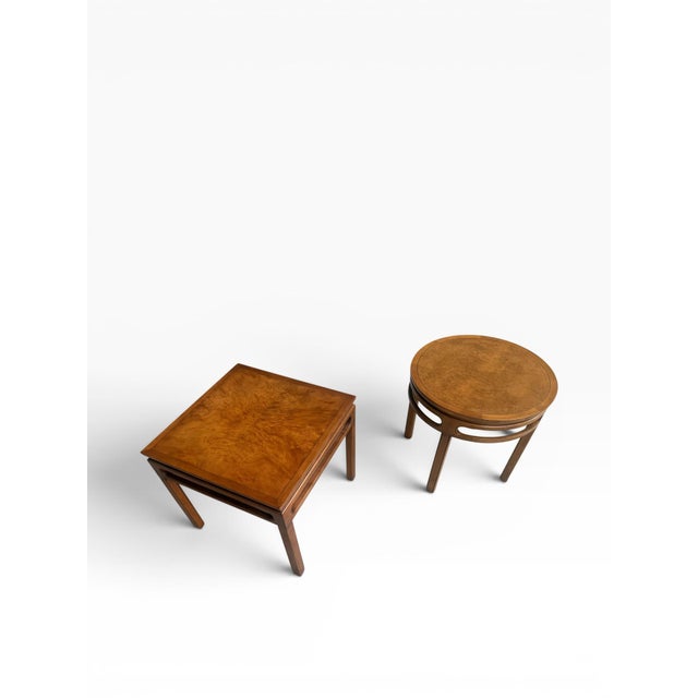1970s 1970s Michael Taylor for Baker Furniture Ming Style Burl Wood Side Tables, 2 Pieces For Sale - Image 5 of 12