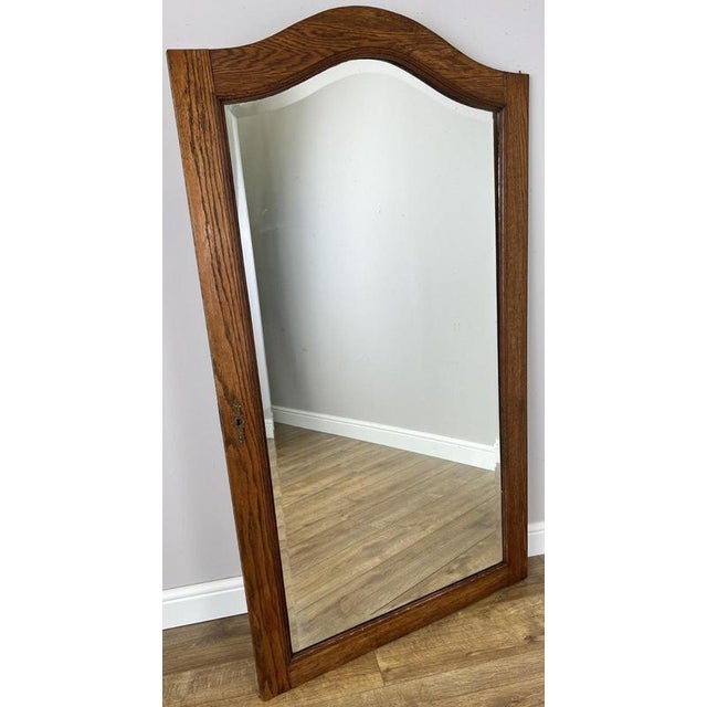 French Style Wall Mirror in Oak For Sale - Image 9 of 9