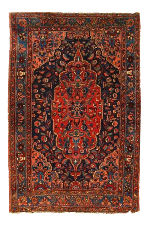 Navy Blue Persian Antique Sarouk 4'4'' X 6'7''
