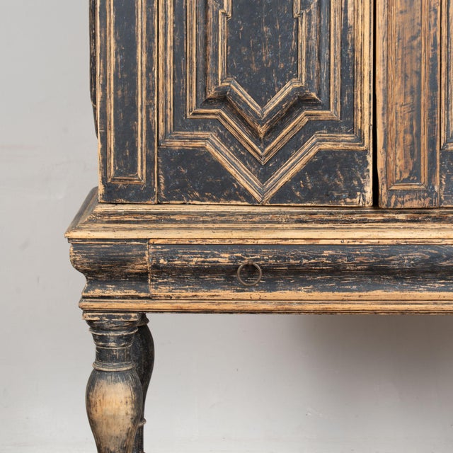 18th Century Black Baroque Swedish Cabinet For Sale - Image 10 of 15