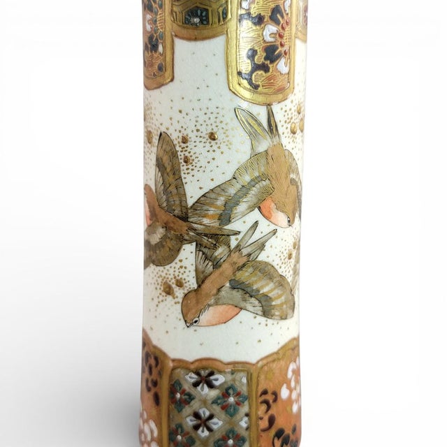 Tall Japanese Satsuma Vases with Moriage and Gold Pointillé, Set of 2 For Sale - Image 18 of 18