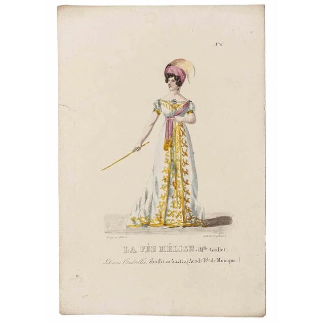 Grands théâtres de Paris - La Fée Melise is an original hand-colored lithograph realised by Godefroy Engelmann in the 19th...