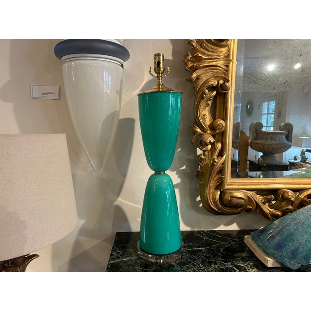 Mid-Century Modern Pair of Vintage Murano Glass Lamps For Sale - Image 3 of 11