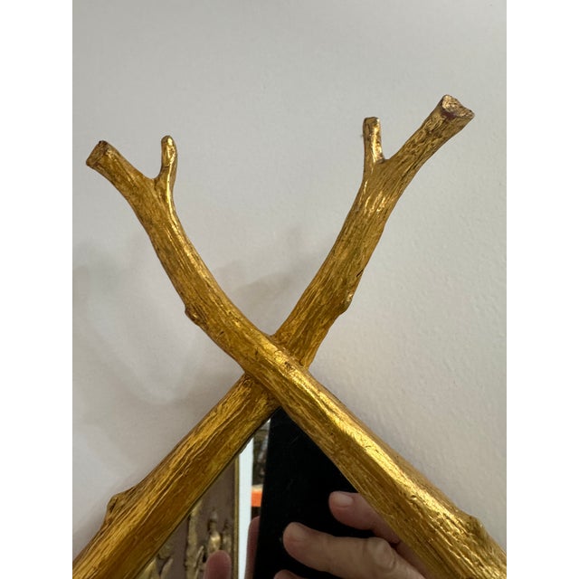 Carvers' Guild Gold Leaf 23.5 X 46" Twig Mirror For Sale - Image 4 of 14