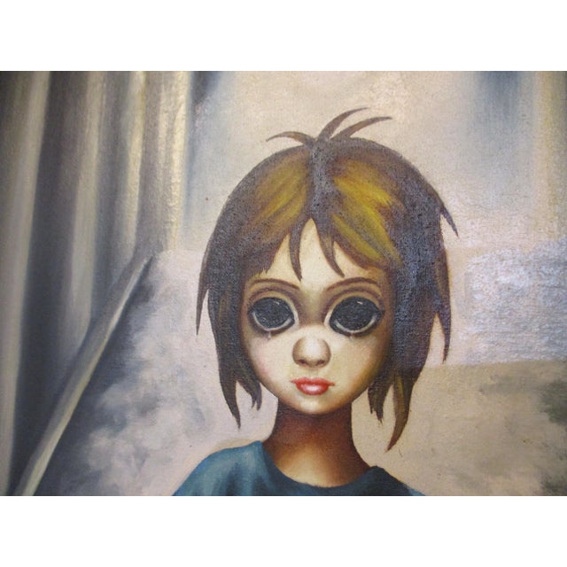 Big Eye Girl Painting in the Style of Margaret Keane For Sale In Cincinnati - Image 6 of 12