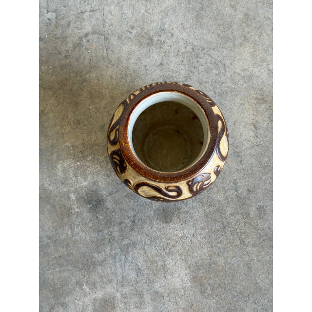 Michael Andersen & Søn Danish Tiger Ceramic Vase Mid-Century 1960s For Sale - Image 9 of 9