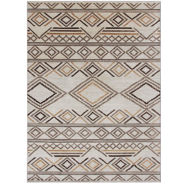 Navajo Style Hand Knotted Rug-9'10" X 13'6" For Sale