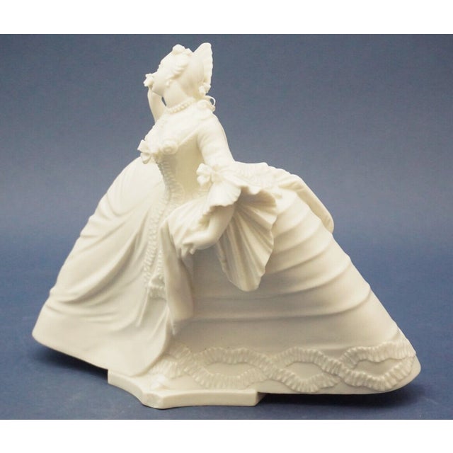 Rococo 19th Century Porcelain Figurine Sculpture Lady with Fan by Nymphenburg Model by Antonio Bustelli, Germany, 1800s For Sale - Image 3 of 18