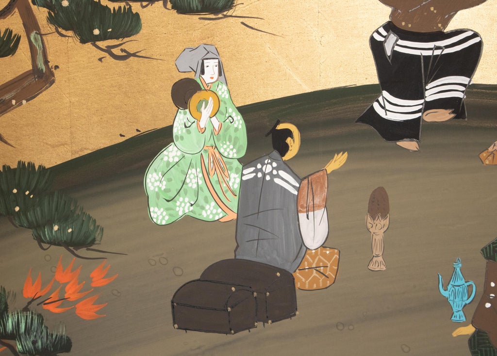 1960s Shōwa Era Japanese Byobu Screen 