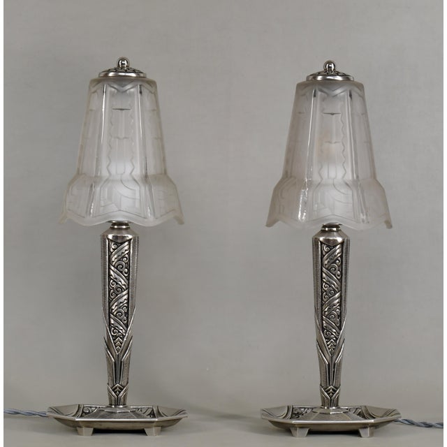 P. Maynadier French Art Deco Lamp by P. Maynadier 1930s France - A Pair For Sale - Image 4 of 12