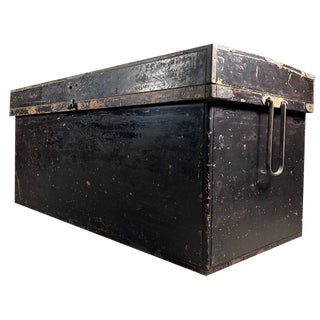 Large Wooden Transport Chest Trunk, Osaka, 1920s For Sale