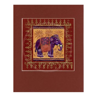 Matted Indian Elephant Giclee Print, by Kathleen Ney For Sale