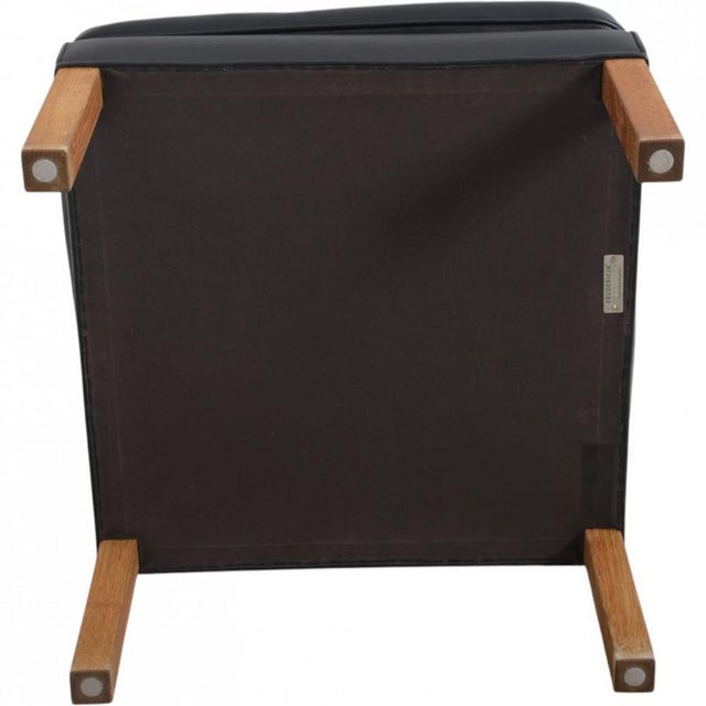 Black Vintage Stool in Black Leather by Børge Mogensen, 2020 For Sale - Image 8 of 10