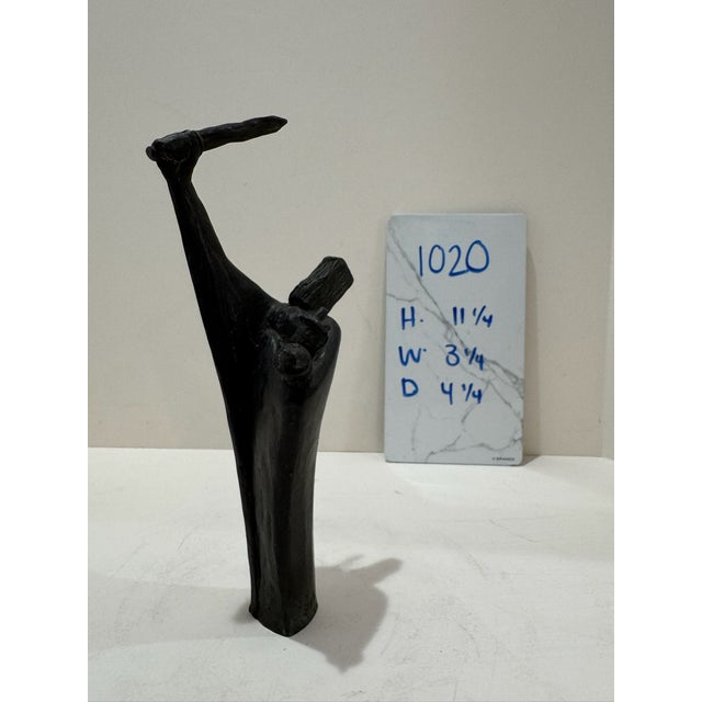 Brown 1960s Larry Mohr Bronze Abstract Figurative Sculpture Signed From Artist Estate For Sale - Image 8 of 8
