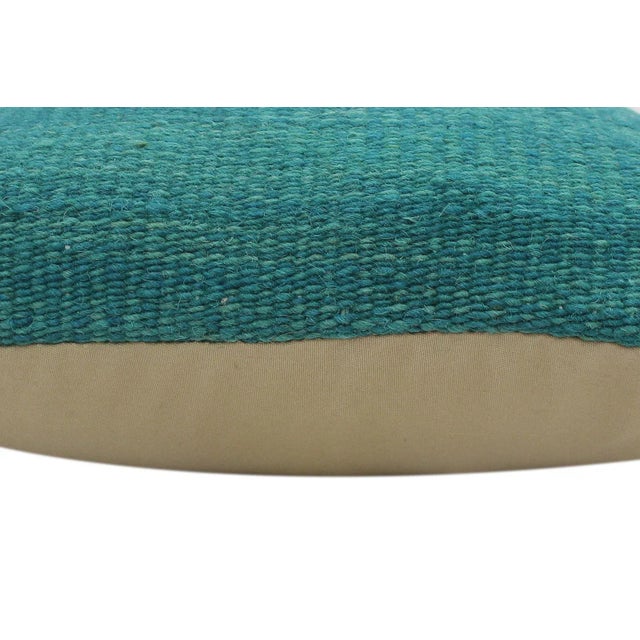 Vintage Turkish Boho Chic Hand-Woven Kilim Pillow For Sale In New York - Image 6 of 9