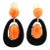 Large Vintage Italian Coral, Onyx & Diamond 18k Gold Statement Drop Earrings, A Pair For Sale
