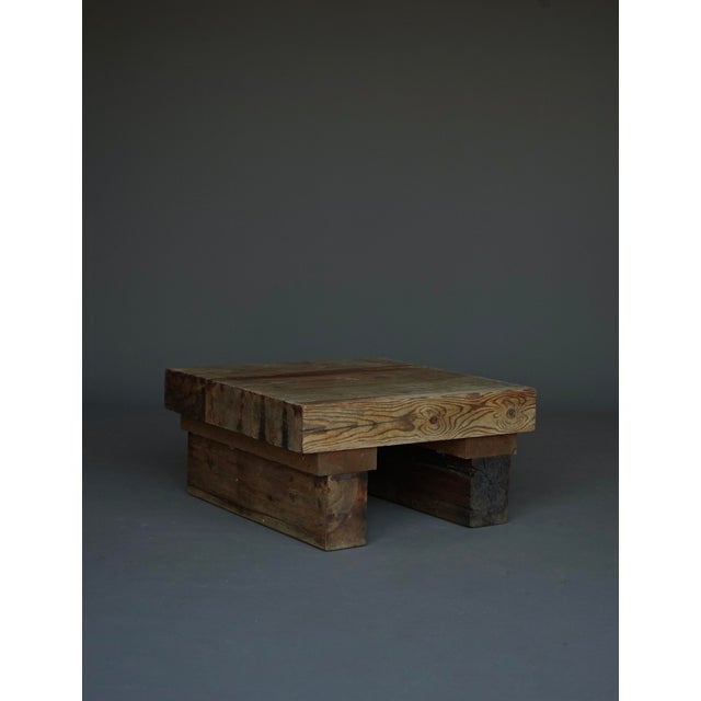 Brown Small Brutalist Pine Coffee Table, 1970s For Sale - Image 8 of 16