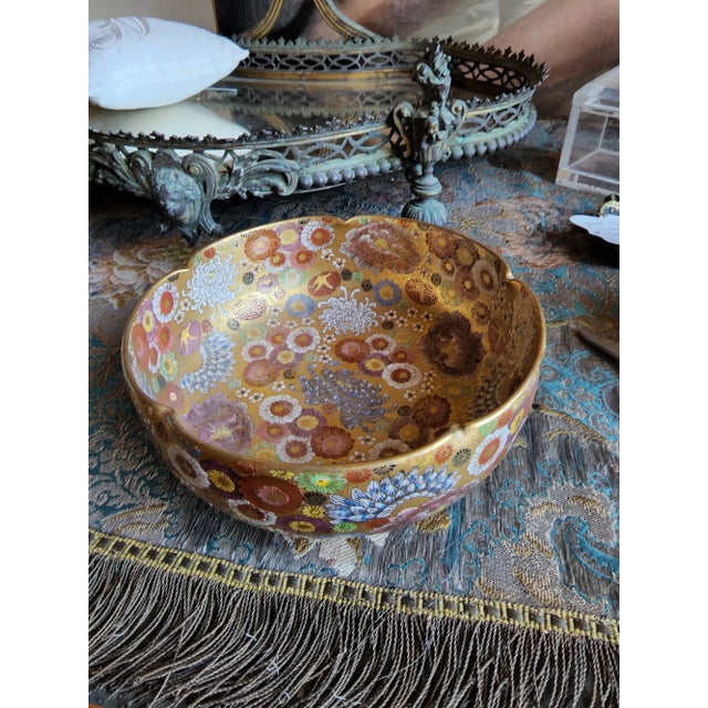 1930s Satsuma Thousand Flowers Bowl For Sale - Image 9 of 13