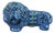 Vintage Blue Ceramic Lion Sculpture by Aldo Londi for Bitossi / Flavia Montelupo, 20th Century For Sale