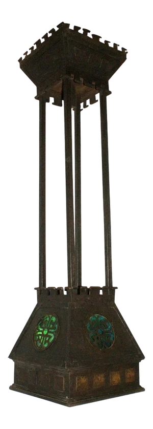 Arts and Crafts Style Hammered Metal Hanging Light