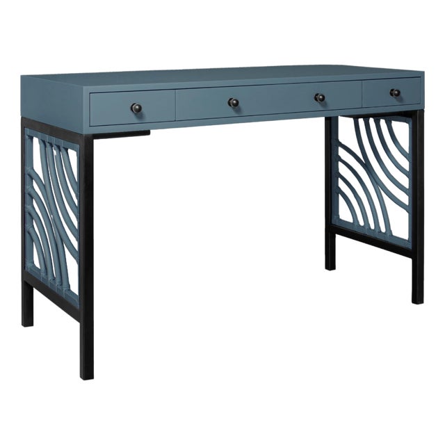 Swirl Writing Desk - Regatta Blue For Sale