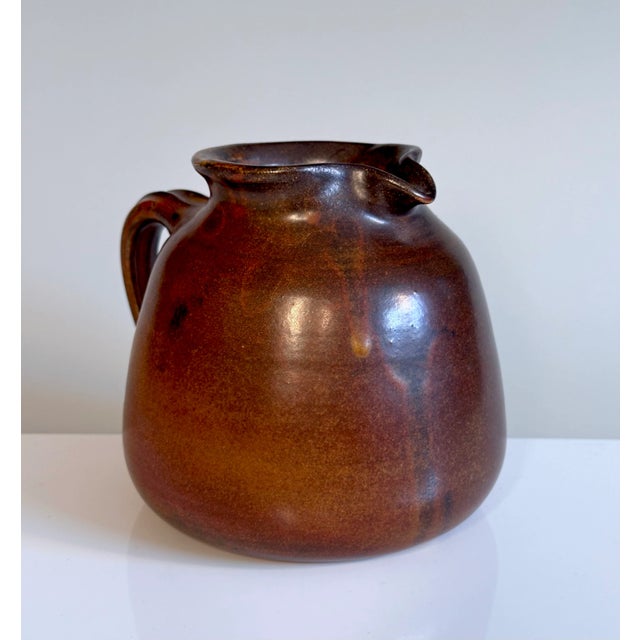 Brown Studio Ceramic Art Jug by Elmar & Elke Kubicek, 1960s For Sale - Image 8 of 17