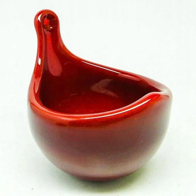Postmoder Salt Holder by Jerzy Słuczan-Orkusz for Wolomin Glassworks, Poland, 1970s, in Very Good conditions. Designed...