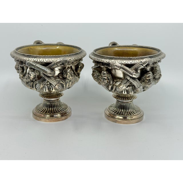 Pair 19th Century Grand Tour Neo Classical Silver Plated Warwick & Albani Urns For Sale - Image 13 of 18