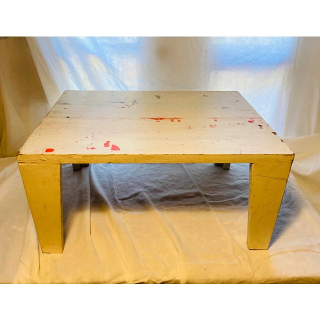 Off-white 1980s Original Vintage Prototype for Small Side Table by Artist Michael Mota Dallas Tx For Sale - Image 8 of 11