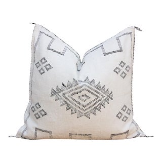 24" Fez Sundial Moroccan Silk Pillow For Sale