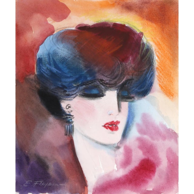 Beauty 1, Erik Freyman Watercolor With Pastel on Paper, Signed in Pencil For Sale - Image 4 of 4