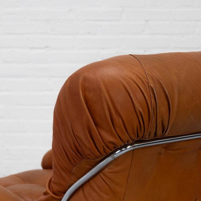 Corolla Lounge Chair in Cognac Leather by I.P.E., 1970s For Sale - Image 13 of 18