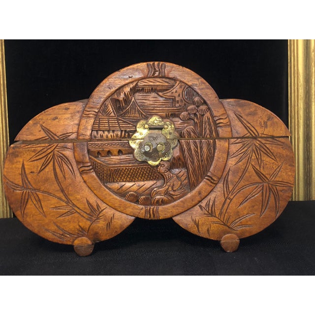Mid-Century Hand-Carved Camphor Wood Scalloped Chest With Brass Latch For Sale - Image 18 of 18