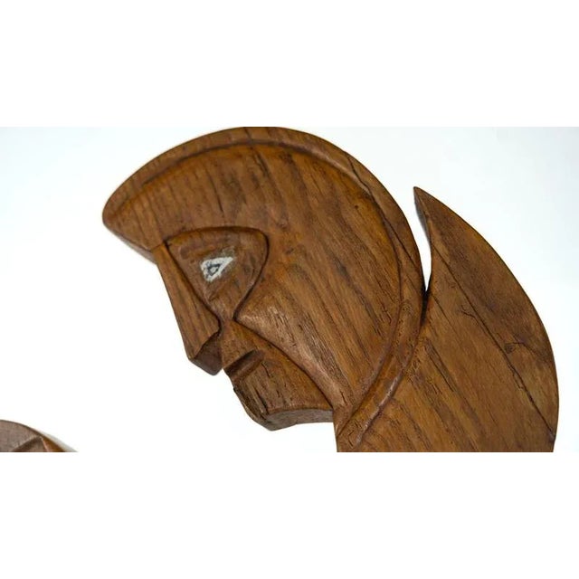 Wooden Sculpture of Couple by Luciano Bertolotto, Italy, 1990s For Sale - Image 3 of 9