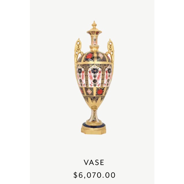 Antique Royal Crown Derby 22 Carat Gold Bone China Vases, Urns, Goblets, 1906, England, a Pair For Sale - Image 11 of 14