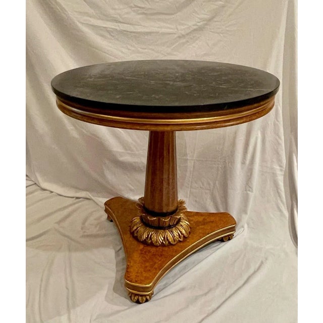 Biedermeier Biedermeier Table Carved Giltwood Marquina Marble Top. Invitinghome. For Sale - Image 3 of 12
