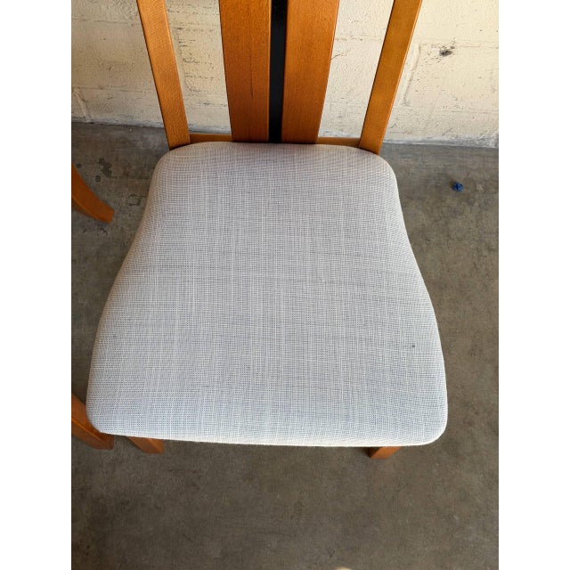 White In Style of Skovby Teak High-Back Upholstered Dining Chairs Set of 4 Danish Vintage 1980s For Sale - Image 8 of 9