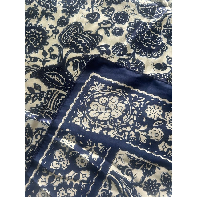 Vintage Tidi Large Silk Scarf With Chinoiserie Birds & Florals, 39” X 38” For Sale In Naples, FL - Image 6 of 6