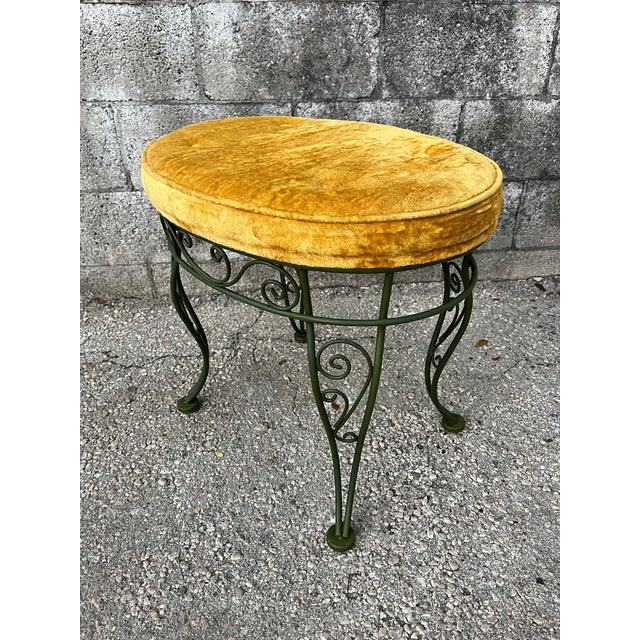 Mid-Century Modern Wrought Iron Vanity Stool. Circa 1960s For Sale - Image 18 of 18