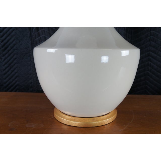 Visual Comfort Contemporary 2 Visual Comfort Signature Lambay Coconut Ceramic Table Lamps Boho Chic Modern For Sale - Image 4 of 12