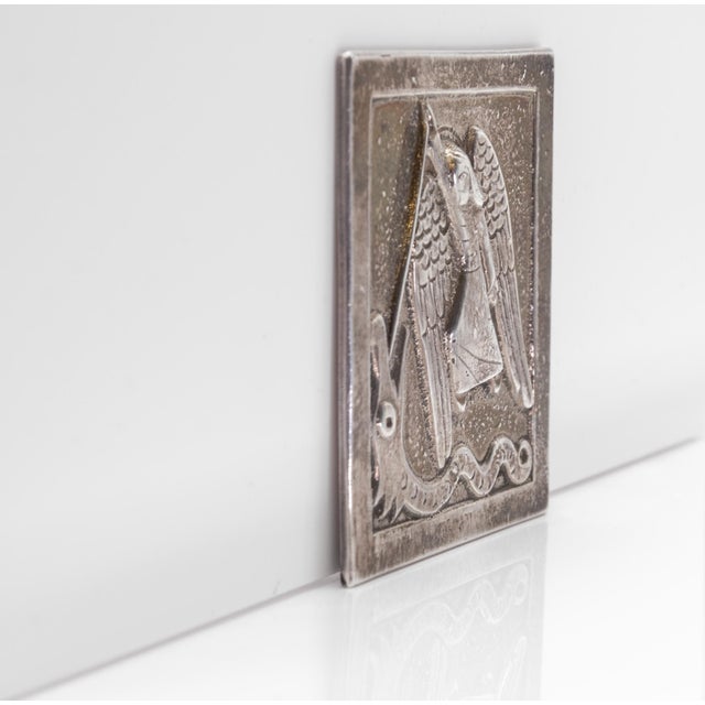 Sterling Silver Plaque by Dunstan Pruden of St Michael London 1972 For Sale - Image 7 of 11