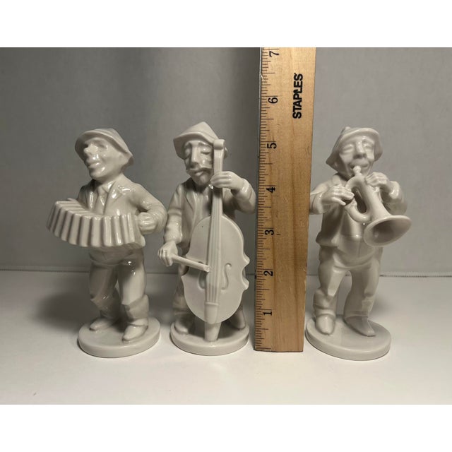 Ceramic Set of 3 Vintage Dresden Porcelain Orchestra Musicians Figurines – 5.5” H For Sale - Image 7 of 8
