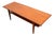 1960s Mid Century Danish Modern Coffee Table Solid Teak Vintage Surfboard Shelf Retro For Sale