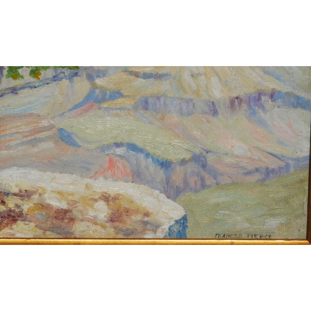 American Vintage Frances Pierce Grand Canyon Oil Painting For Sale - Image 3 of 4