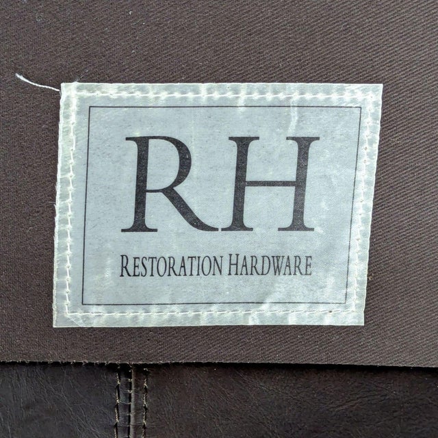 Restoration Hardware Maxwell Leather Sectional Sofa in Dark Brown For Sale - Image 9 of 10