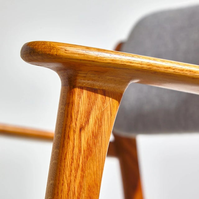 Brown Model 49 Oak Armchair by Erik Buch for O.D. Møbler, 1960s, Set of 5 For Sale - Image 8 of 12